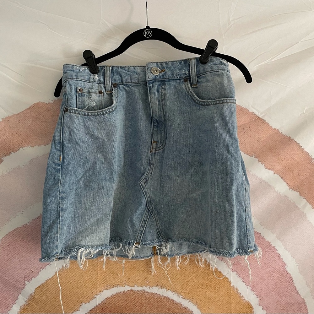 High-Waisted Denim Skirt